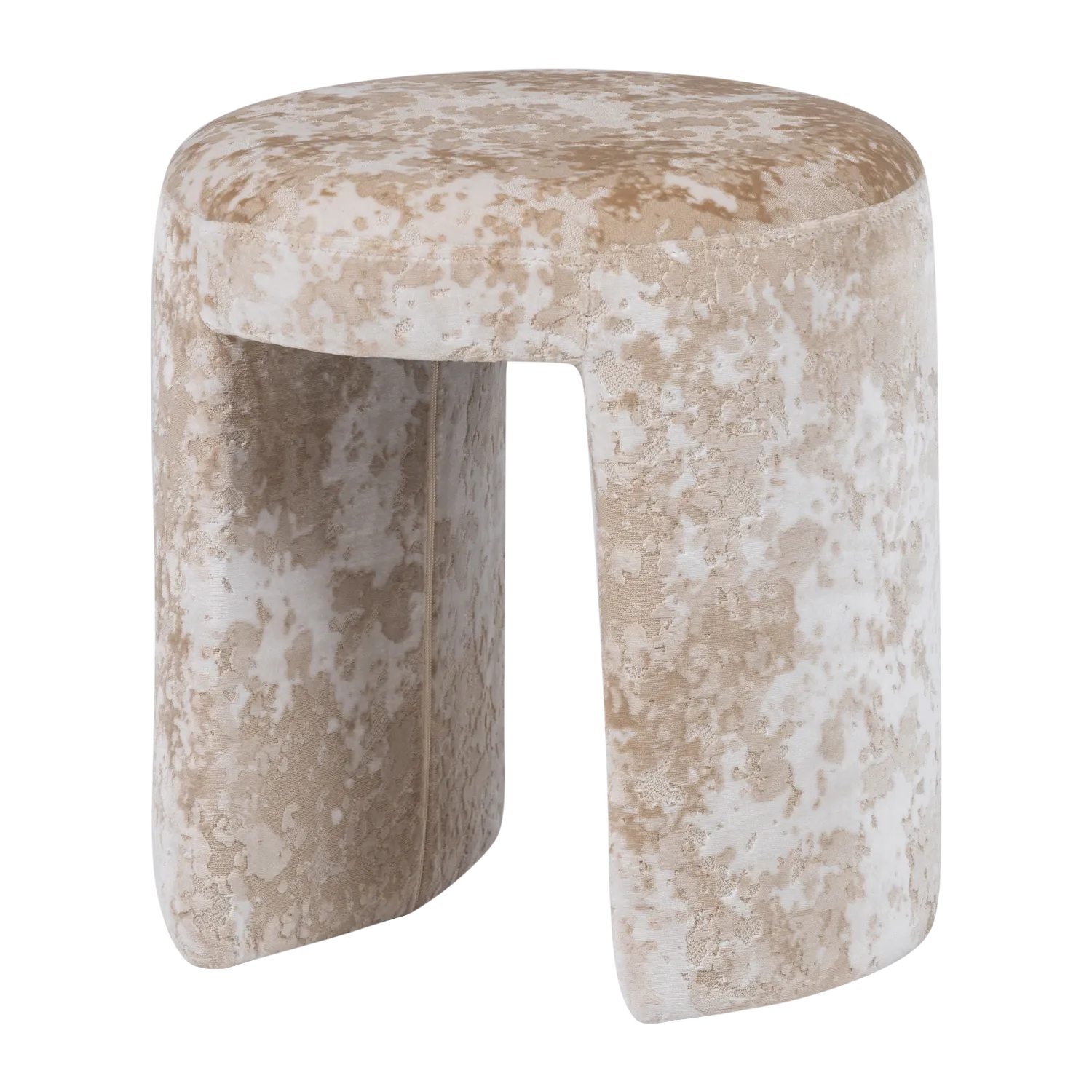 Woood Charlie Poef Structuur Stof Beige [Fsc] - KwaliteitWonen.nl