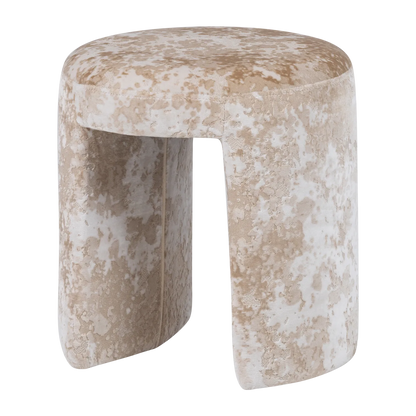 Woood Charlie Poef Structuur Stof Beige [Fsc] - KwaliteitWonen.nl