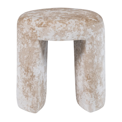 Woood Charlie Poef Structuur Stof Beige [Fsc] - KwaliteitWonen.nl