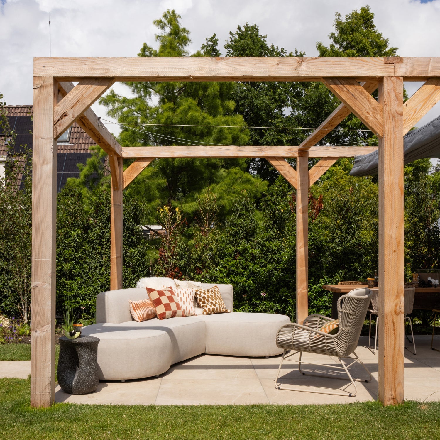 Woood Chios Tuin Loungeset Organisch Rechts Naturel - KwaliteitWonen.nl