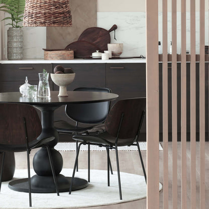 Woood Close In Eetkamerstoel Leerlook/Multiplex Zwart-Kwaliteitwonen.nl