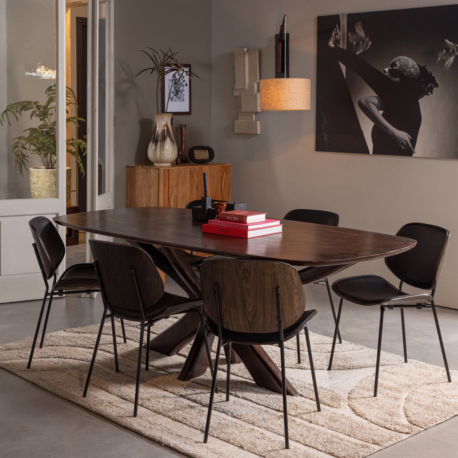 Woood Close In Eetkamerstoel Leerlook/Multiplex Zwart - KwaliteitWonen.nl