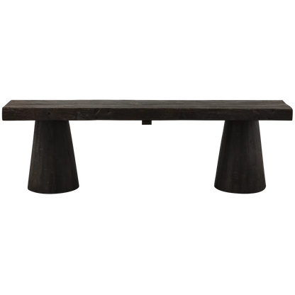 Woood Clyde Bankje 150cm Mangohout Zwart - KwaliteitWonen.nl