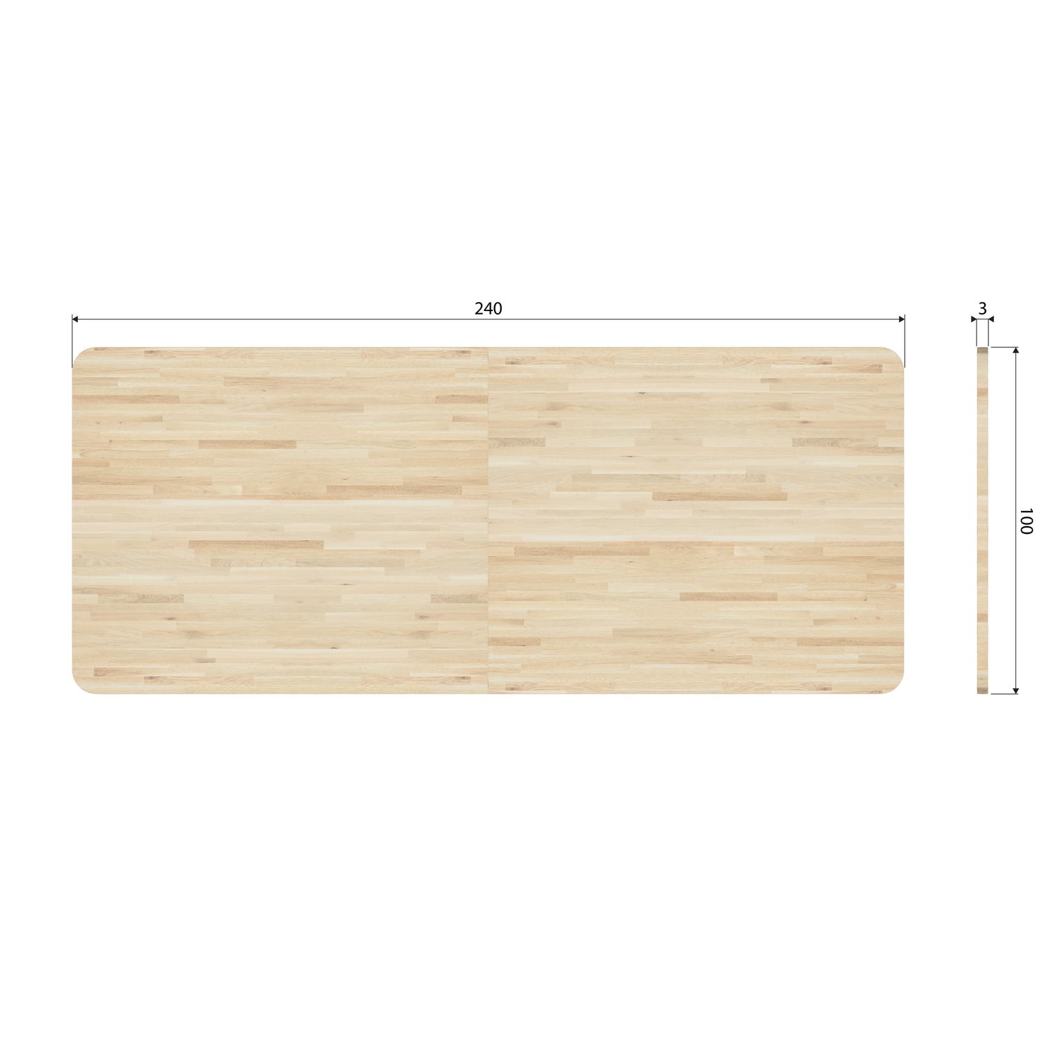 Woood Combi Tablo: XL Tafelblad Eiken 240x100cm & Drenthe Poot [Fsc] - KwaliteitWonen.nl
