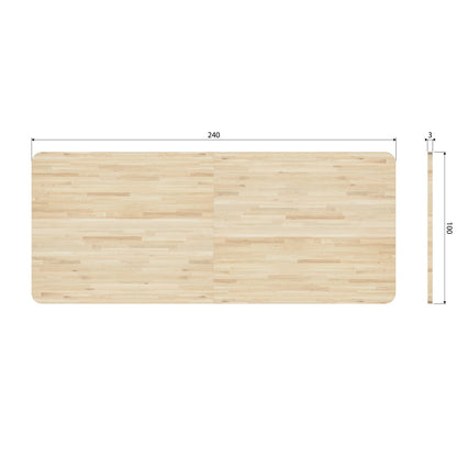 Woood Combi Tablo: XL Tafelblad Eiken 240x100cm & Zeeland Poot [Fsc] - KwaliteitWonen.nl
