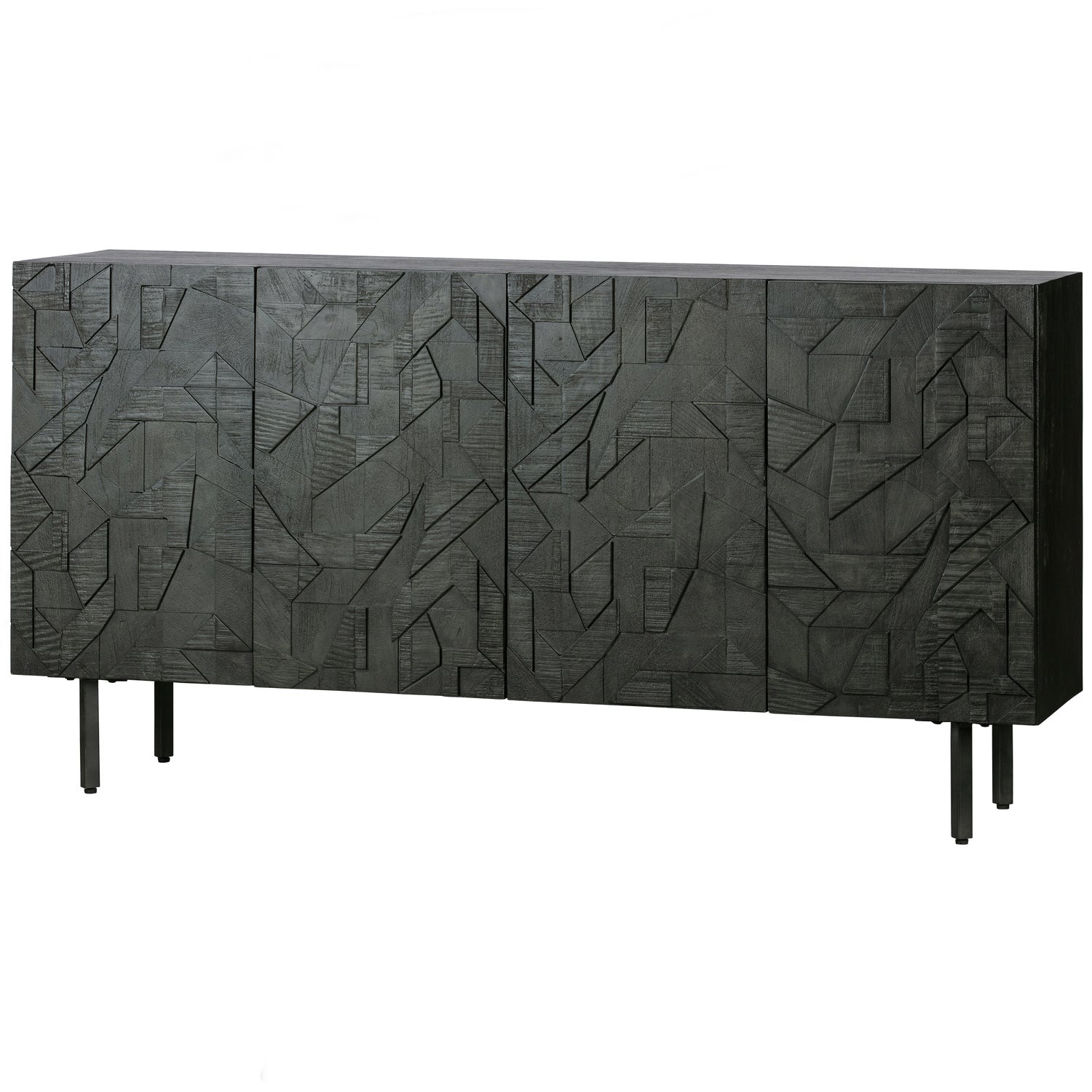 Woood Counter Dressoir Hout Zwart - KwaliteitWonen.nl
