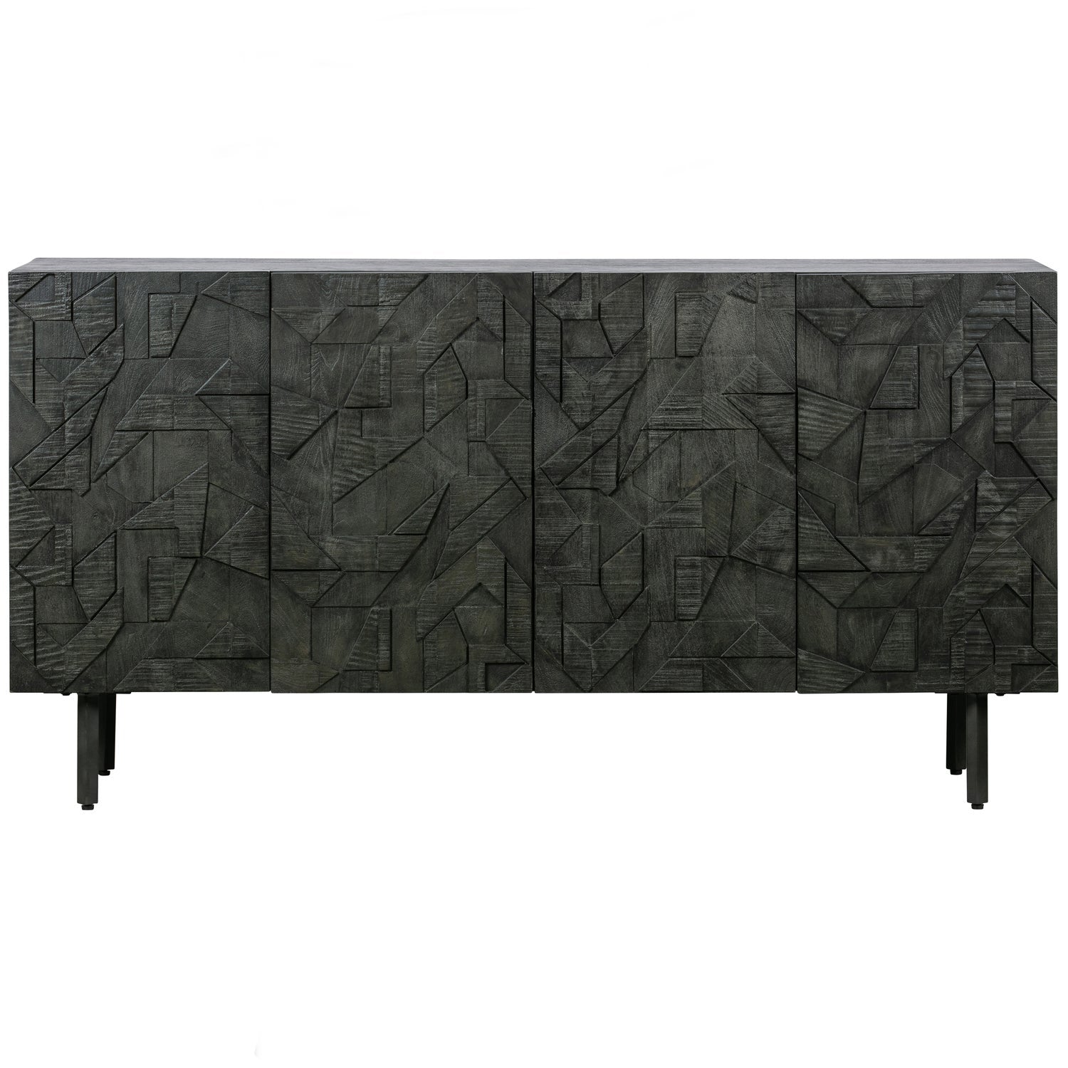 Woood Counter Dressoir Hout Zwart - KwaliteitWonen.nl