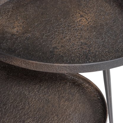 Woood Crude Bijzettafels Antique Brons (Set Van 2) - KwaliteitWonen.nl