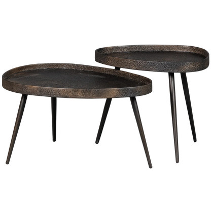 Woood Crude Bijzettafels Antique Brons (Set Van 2) - KwaliteitWonen.nl