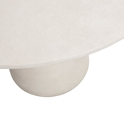 Woood Damon Eettafel Rond 100cm Betonlook Wit - KwaliteitWonen.nl