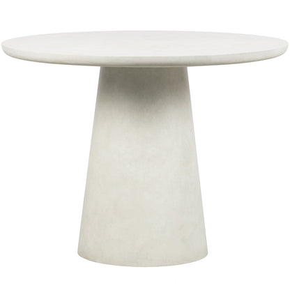 Woood Damon Eettafel Rond 100cm Betonlook Wit - KwaliteitWonen.nl