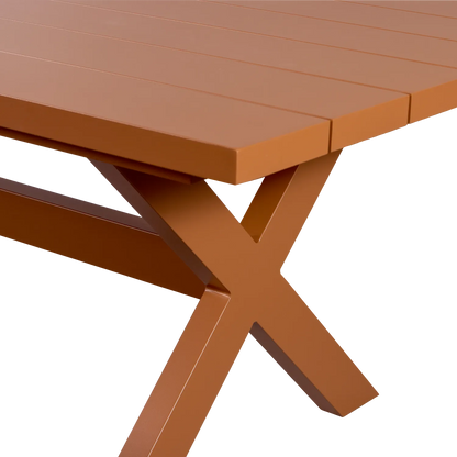 Woood Delta Picknick Tuintafel Aluminium Terra 220x100cm - KwaliteitWonen.nl