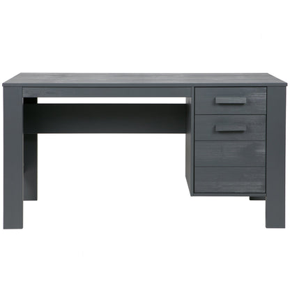 Woood Dennis Bureau Grenen Geborsteld Steel Grey [Fsc] - KwaliteitWonen.nl