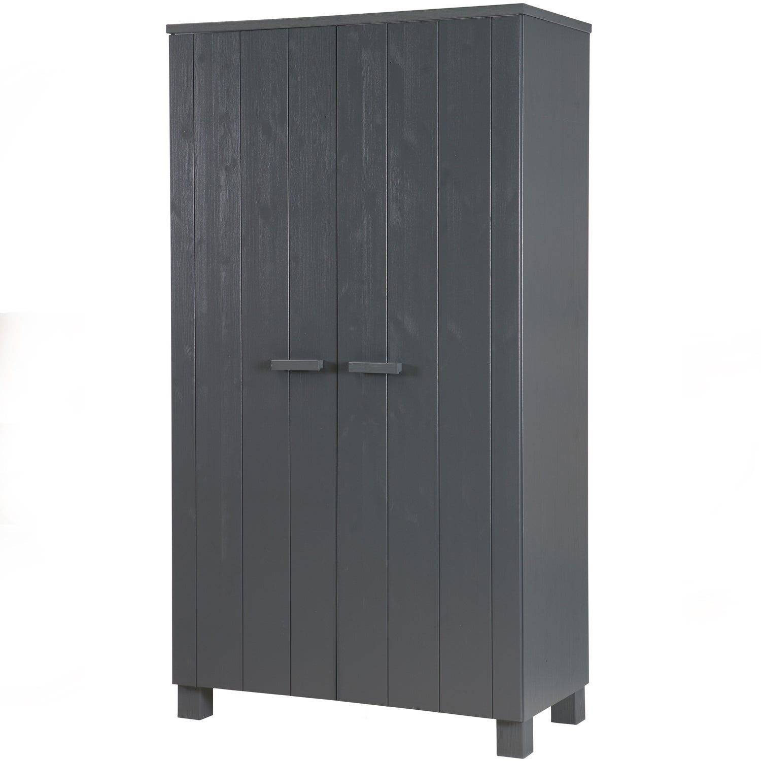 Woood Dennis Kledingkast Grenen Geborsteld Steel Grey [Fsc] - KwaliteitWonen.nl