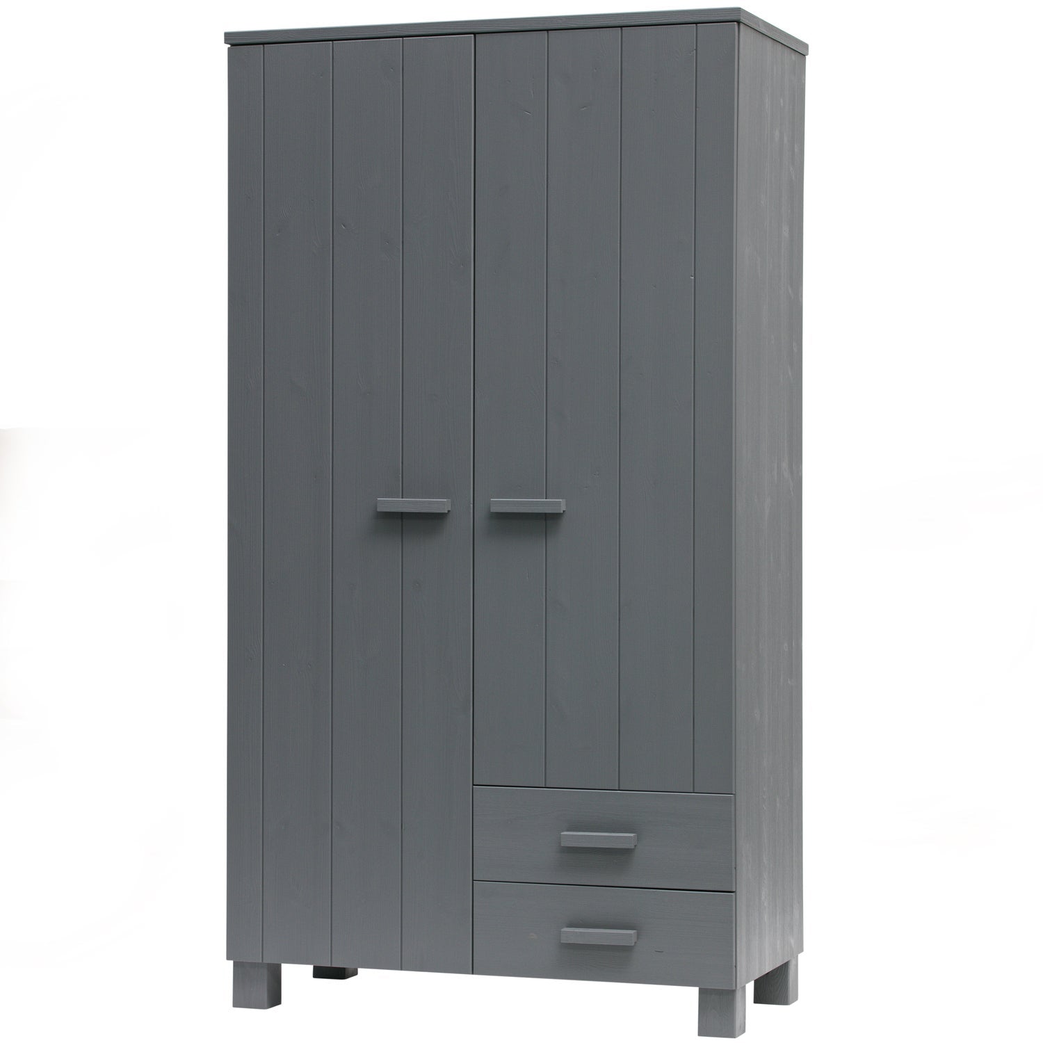 Woood Dennis Kledingkast met Laden Grenen Steel Grey [Fsc] - KwaliteitWonen.nl