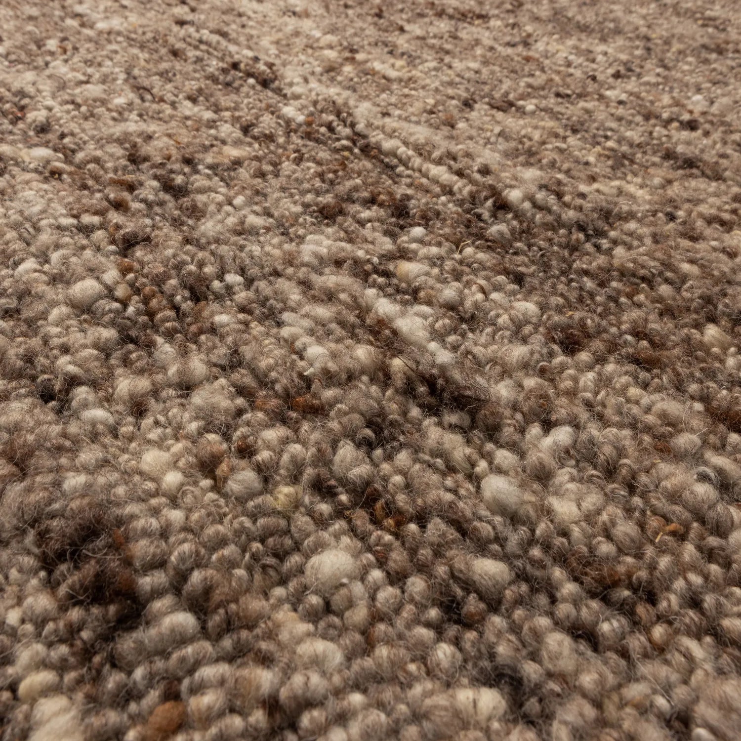 Woood Efia Vloerkleed Wol Bruin Melange 170x240cm - KwaliteitWonen.nl