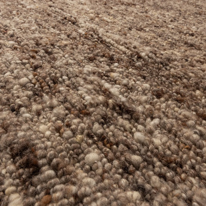 Woood Efia Vloerkleed Wol Bruin Melange 170x240cm - KwaliteitWonen.nl