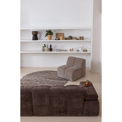 Woood Efia Vloerkleed Wol Bruin Melange Rond 200cm - KwaliteitWonen.nl