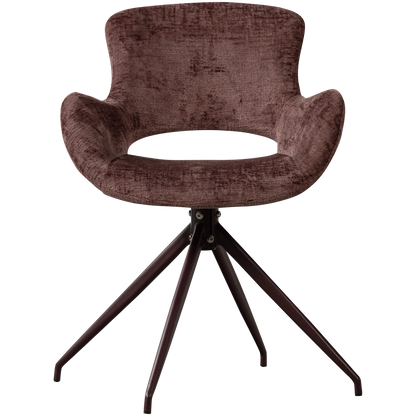 Woood Eliva Eetkamerstoel Structure Velvet Paars (Set Van 2) - KwaliteitWonen.nl