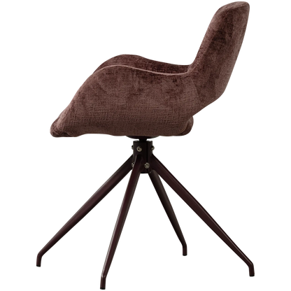 Woood Eliva Eetkamerstoel Structure Velvet Paars (Set Van 2) - KwaliteitWonen.nl