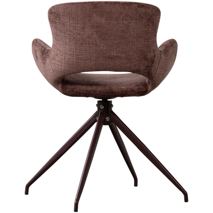 Woood Eliva Eetkamerstoel Structure Velvet Paars (Set Van 2) - KwaliteitWonen.nl