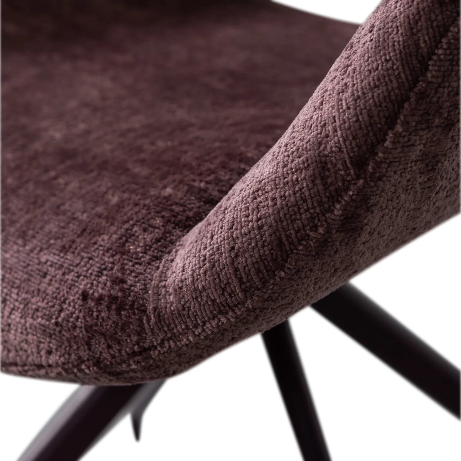 Woood Eliva Eetkamerstoel Structure Velvet Paars (Set Van 2) - KwaliteitWonen.nl