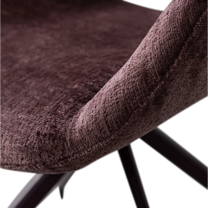 Woood Eliva Eetkamerstoel Structure Velvet Paars (Set Van 2) - KwaliteitWonen.nl
