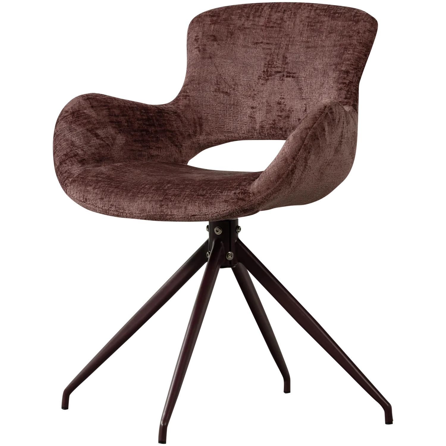 Woood Eliva Eetkamerstoel Structure Velvet Paars (Set Van 2) - KwaliteitWonen.nl