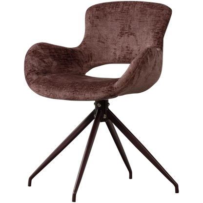 Woood Eliva Eetkamerstoel Structure Velvet Paars (Set Van 2) - KwaliteitWonen.nl