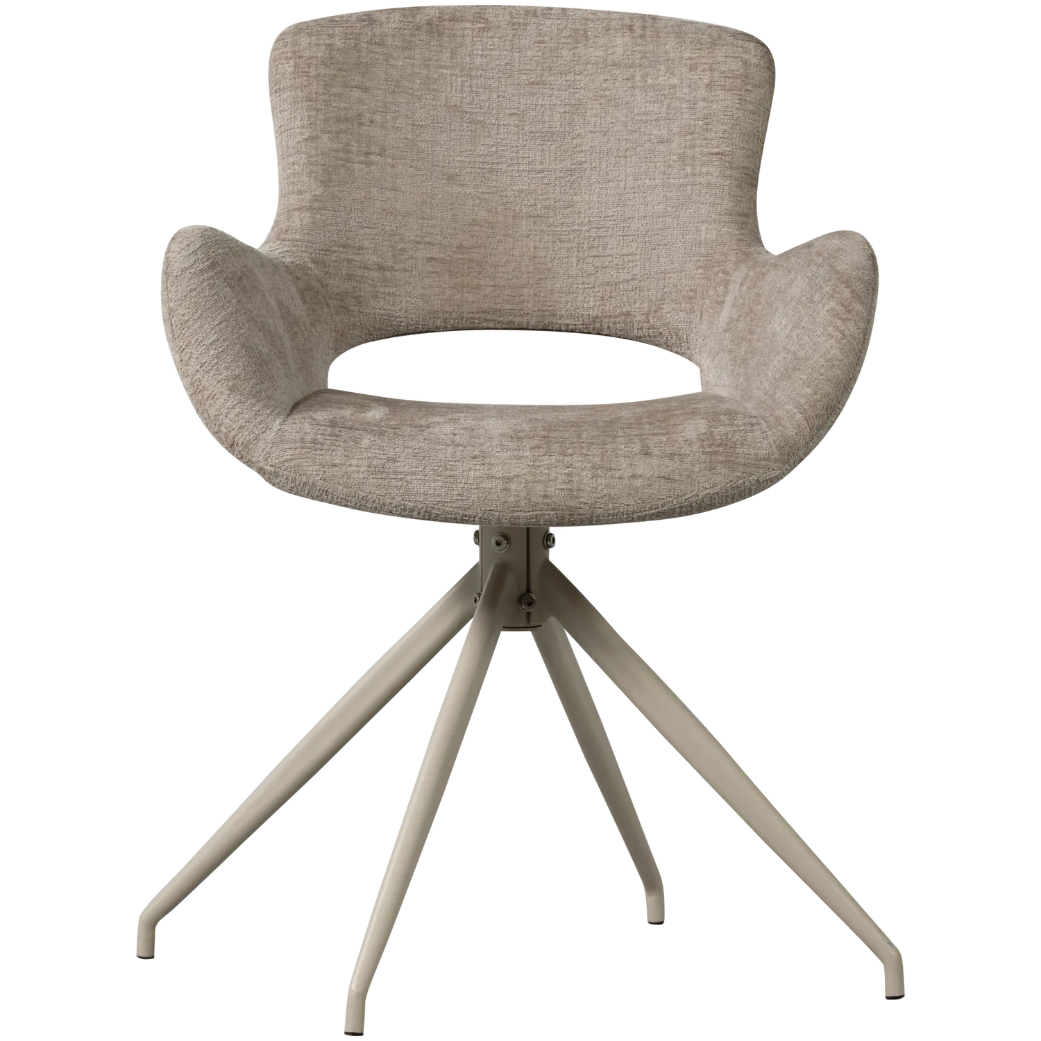 Woood Eliva Eetkamerstoel Structure Velvet Zand (Set Van 2) - KwaliteitWonen.nl