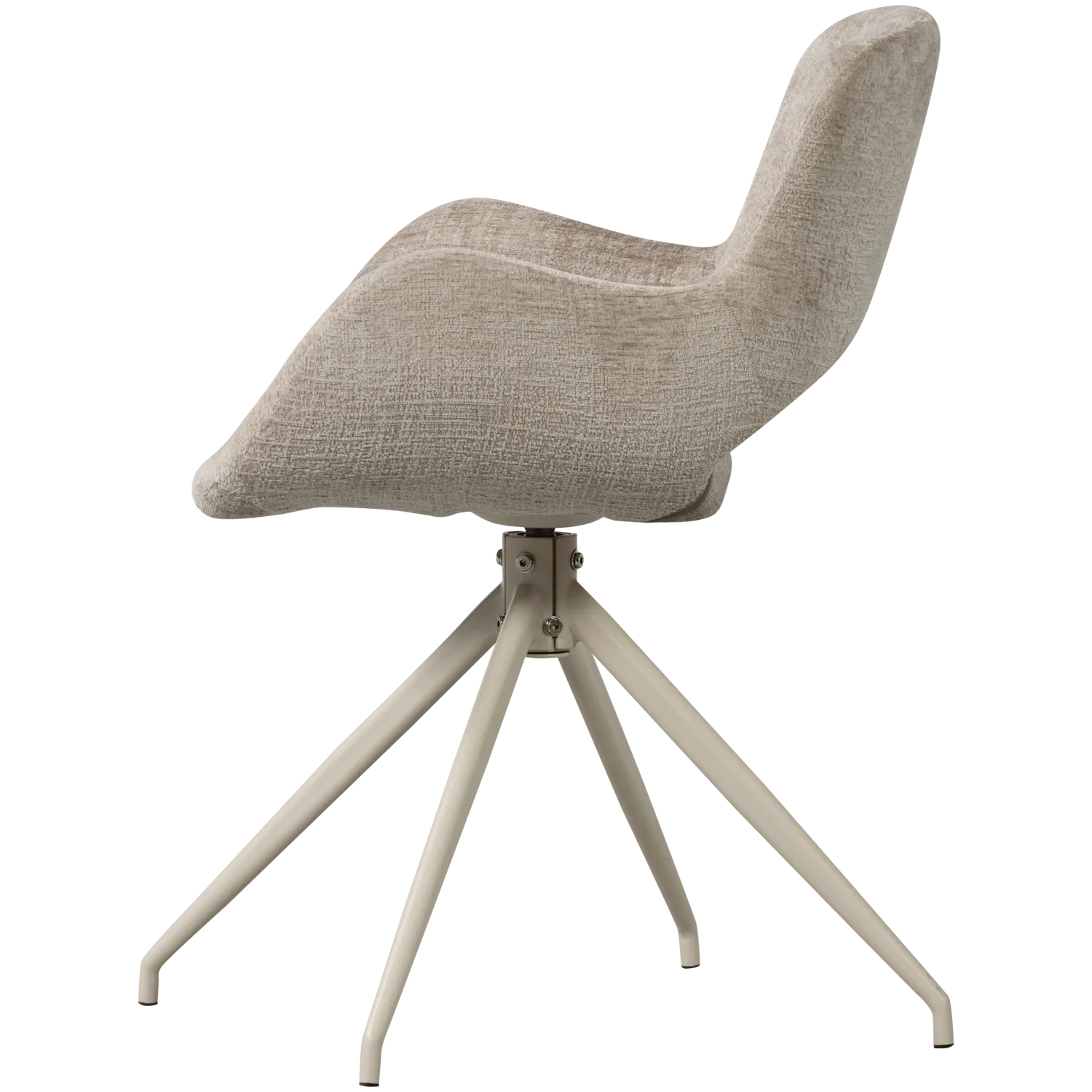 Woood Eliva Eetkamerstoel Structure Velvet Zand (Set Van 2) - KwaliteitWonen.nl