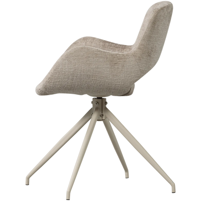 Woood Eliva Eetkamerstoel Structure Velvet Zand (Set Van 2) - KwaliteitWonen.nl