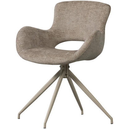 Woood Eliva Eetkamerstoel Structure Velvet Zand (Set Van 2) - KwaliteitWonen.nl