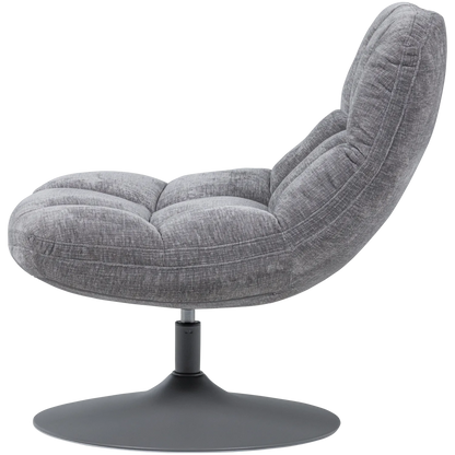 Woood Elvi Draaifauteuil Chenille Structuur Lichtgrijs - KwaliteitWonen.nl