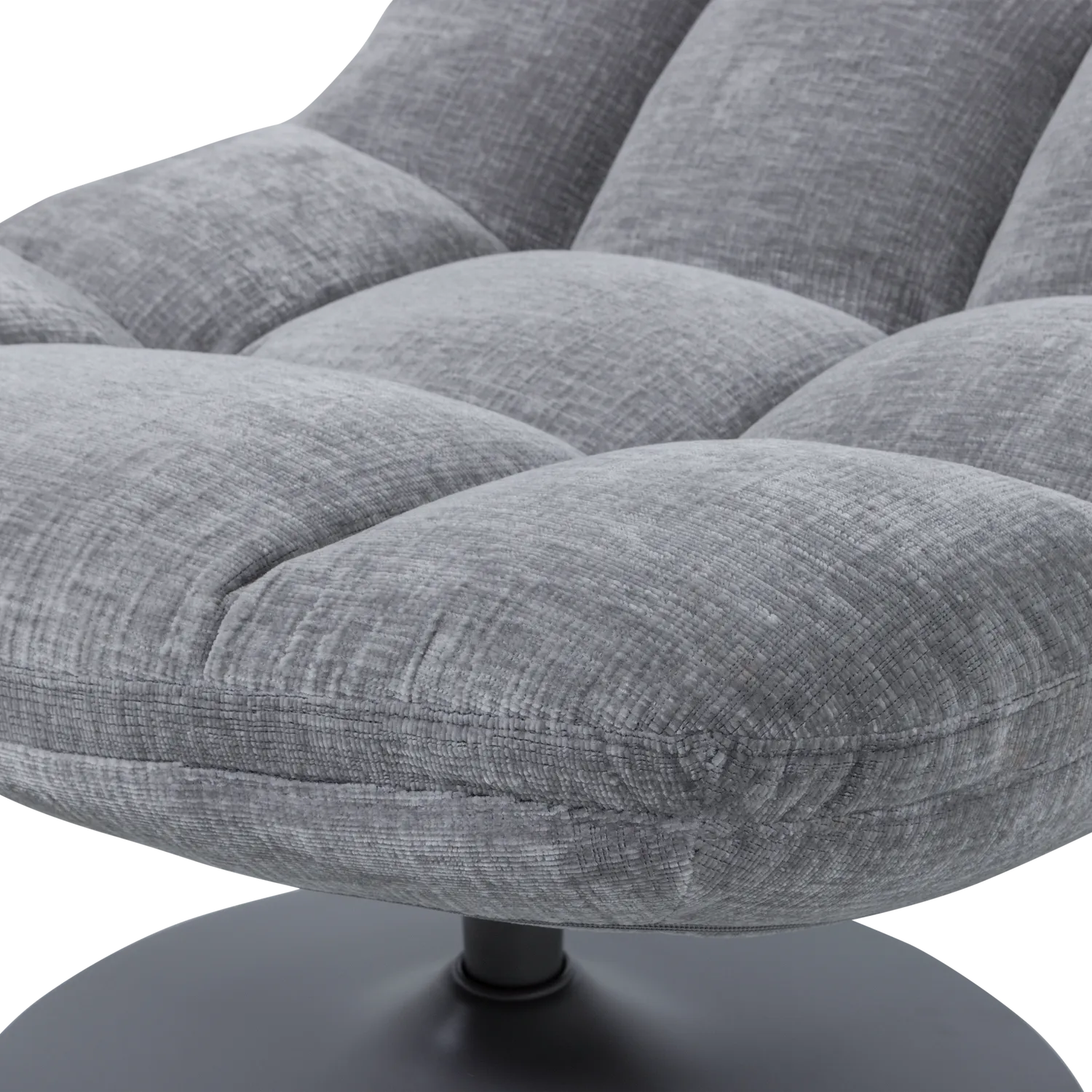 Woood Elvi Draaifauteuil Chenille Structuur Lichtgrijs - KwaliteitWonen.nl