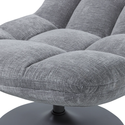 Woood Elvi Draaifauteuil Chenille Structuur Lichtgrijs - KwaliteitWonen.nl