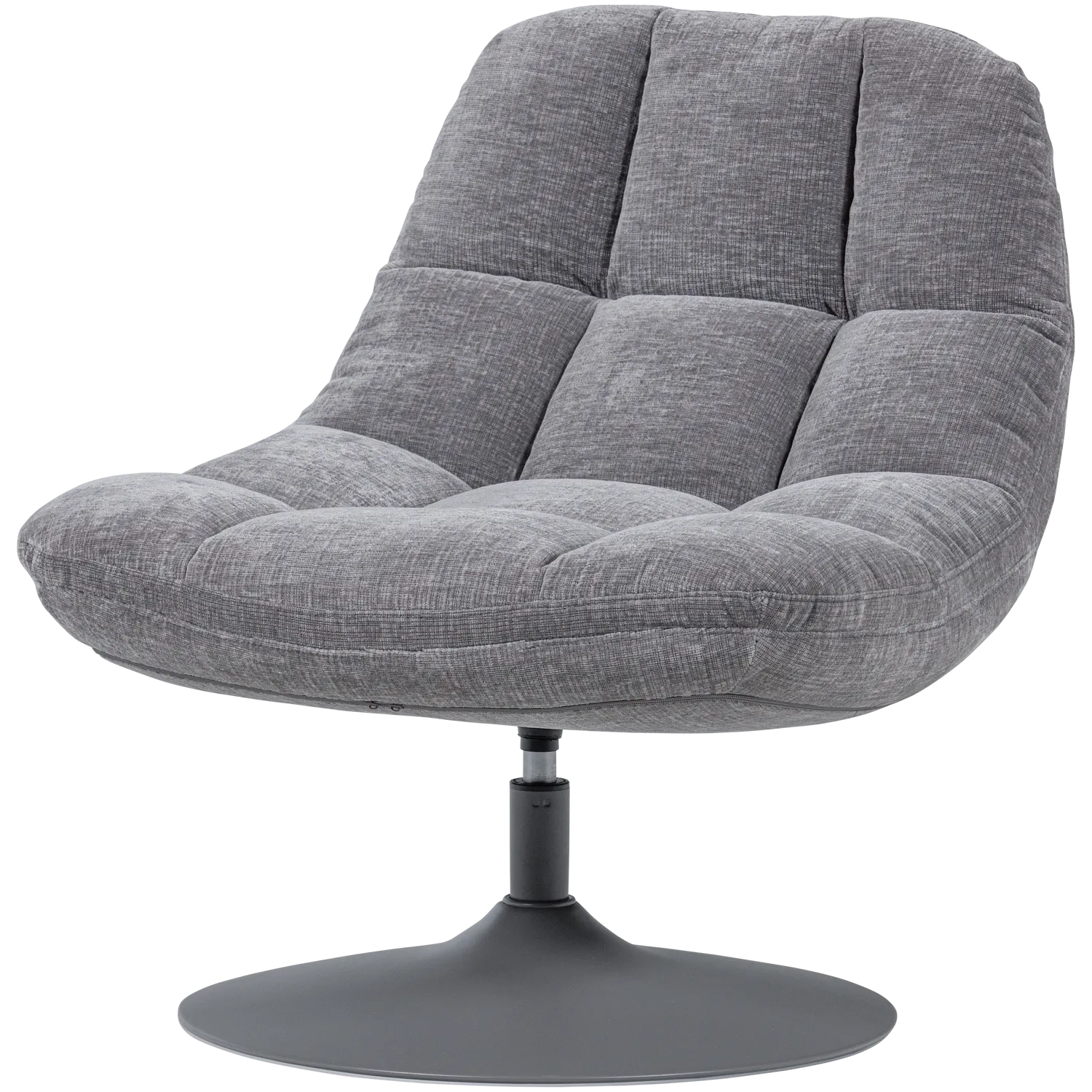 Woood Elvi Draaifauteuil Chenille Structuur Lichtgrijs - KwaliteitWonen.nl