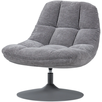 Woood Elvi Draaifauteuil Chenille Structuur Lichtgrijs - KwaliteitWonen.nl