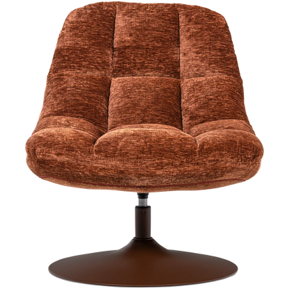 Woood Elvi Draaifauteuil Chenille Structuur Roestbruin - KwaliteitWonen.nl