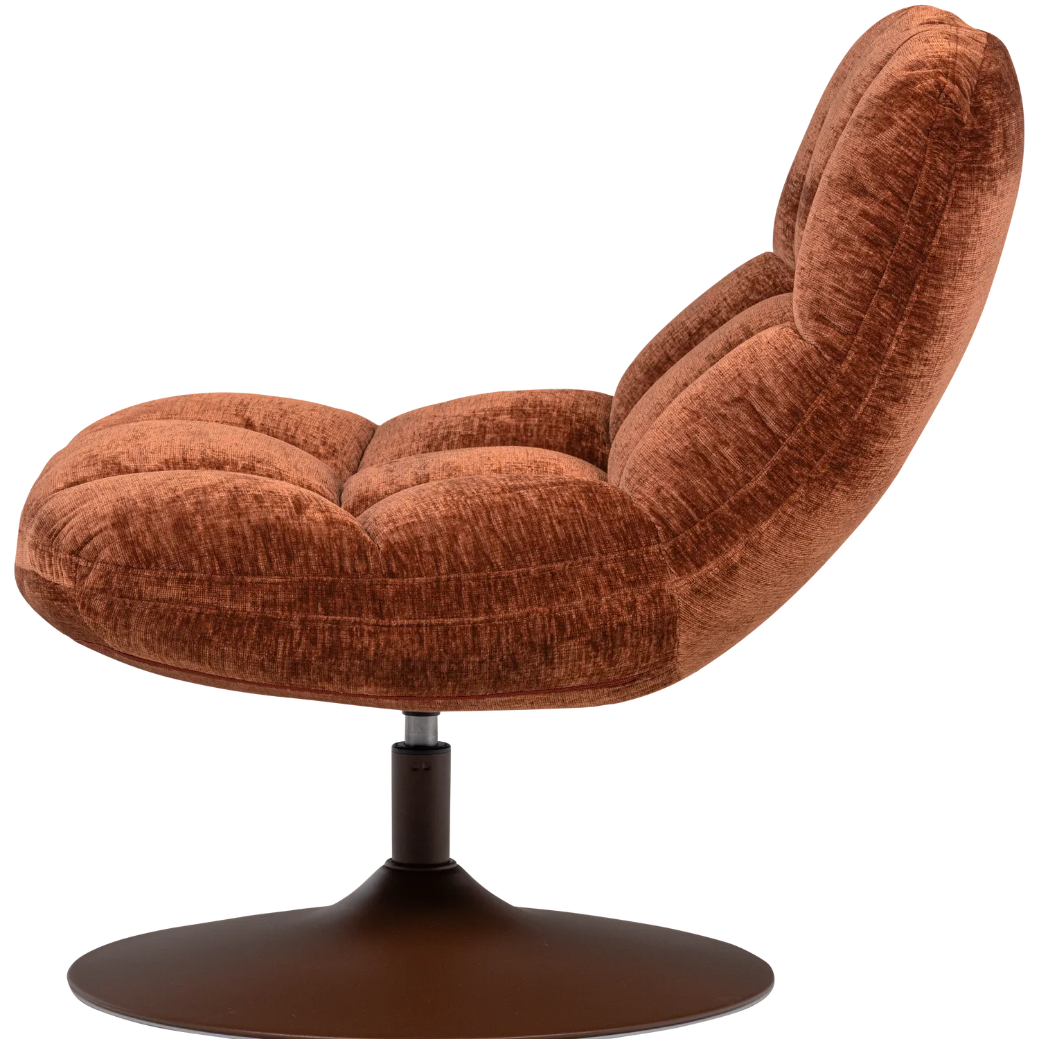Woood Elvi Draaifauteuil Chenille Structuur Roestbruin - KwaliteitWonen.nl