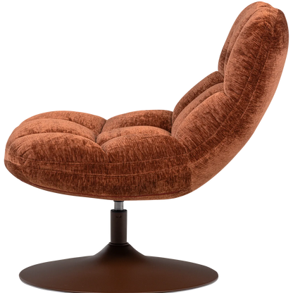 Woood Elvi Draaifauteuil Chenille Structuur Roestbruin - KwaliteitWonen.nl