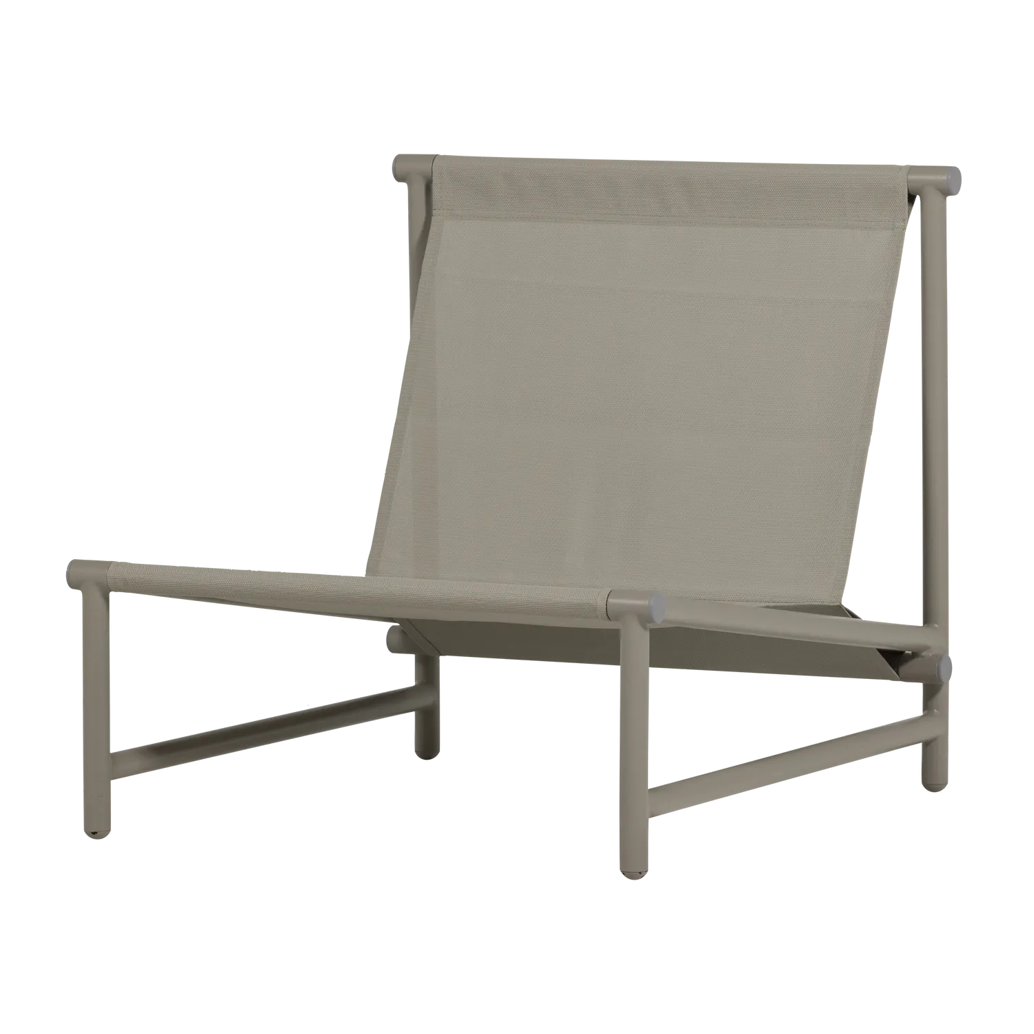 Woood Elvo Tuin Loungestoel Aluminium Streep Wit/Zand - KwaliteitWonen.nl