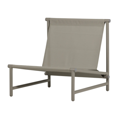 Woood Elvo Tuin Loungestoel Aluminium Streep Wit/Zand - KwaliteitWonen.nl