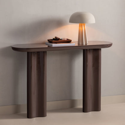 Woood Evara Sidetable Hout Hoogglans Donkerbruin [Fsc] - KwaliteitWonen.nl