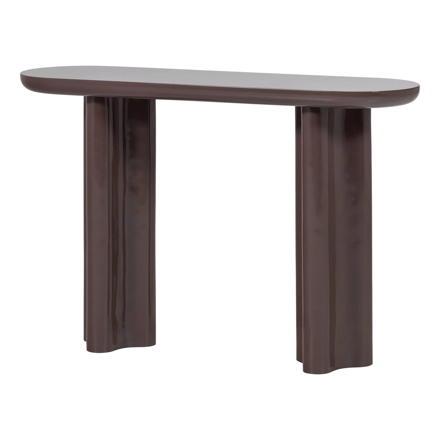 Woood Evara Sidetable Hout Hoogglans Donkerbruin [Fsc] - KwaliteitWonen.nl