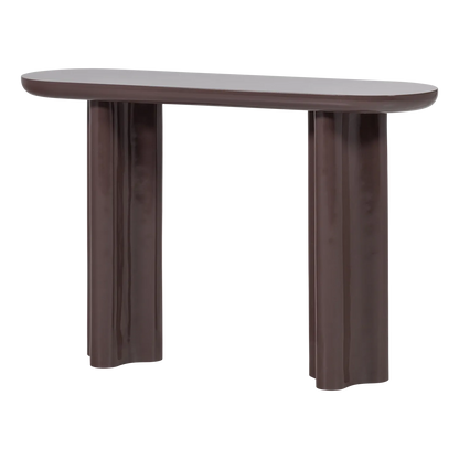 Woood Evara Sidetable Hout Hoogglans Donkerbruin [Fsc] - KwaliteitWonen.nl