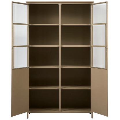 Woood Exhibit Vitrinekast Metaal Khaki - KwaliteitWonen.nl