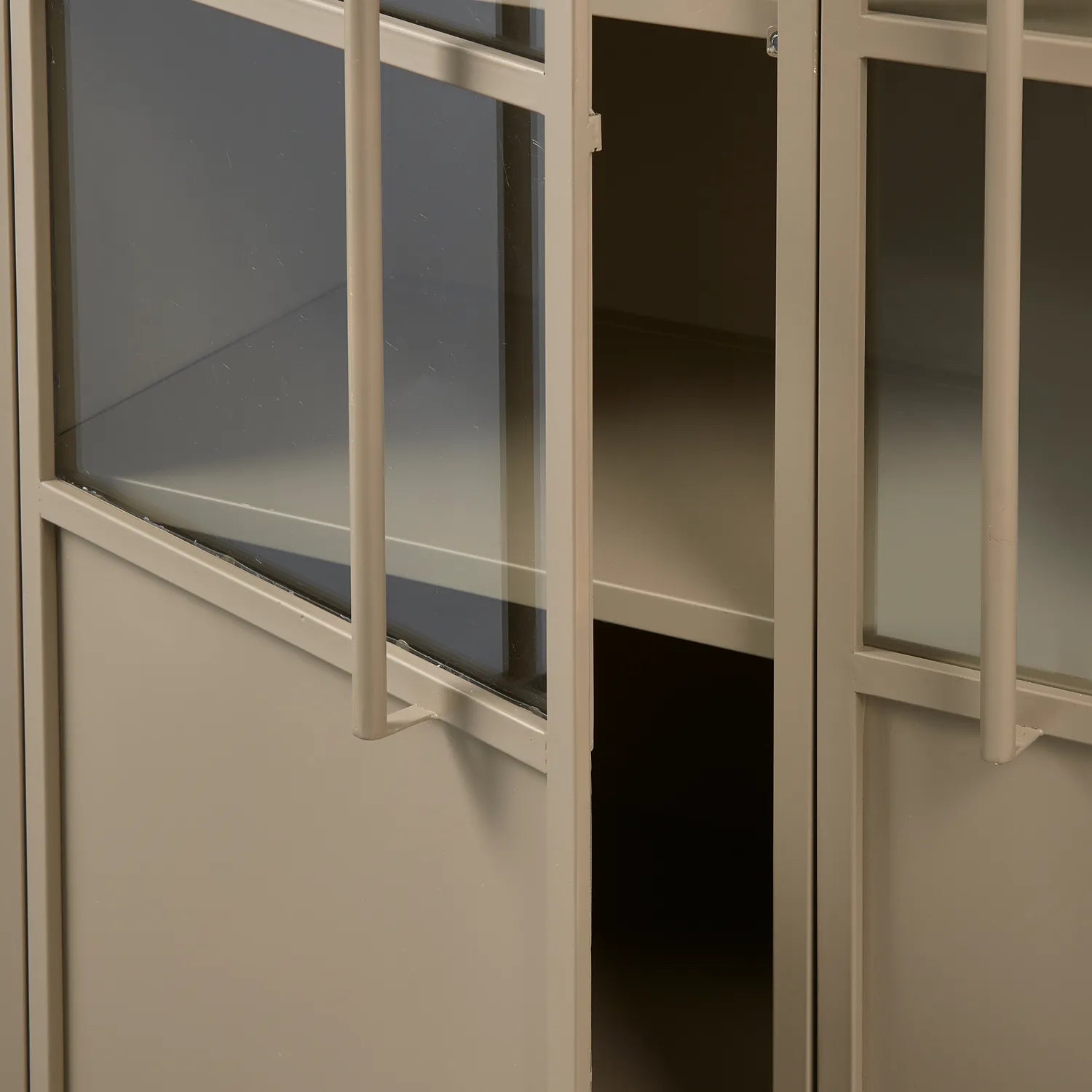 Woood Exhibit Vitrinekast Metaal Khaki - KwaliteitWonen.nl