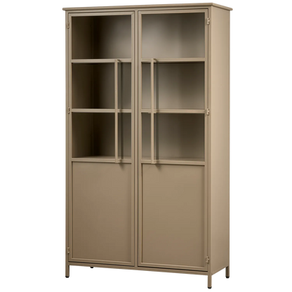 Woood Exhibit Vitrinekast Metaal Khaki - KwaliteitWonen.nl