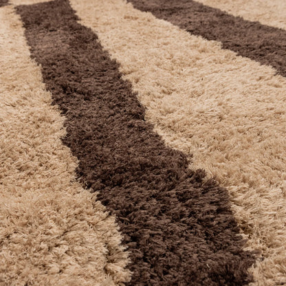 Woood Fafa Vloerkleed Grafisch Dessin Naturel Bruin 200x300cm - KwaliteitWonen.nl